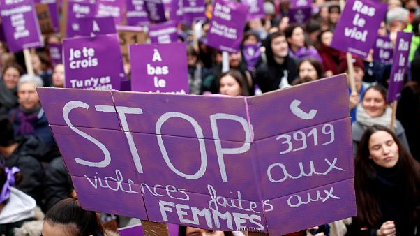 Protesters in France condemn violence against women Protesters in France condemn violence against women