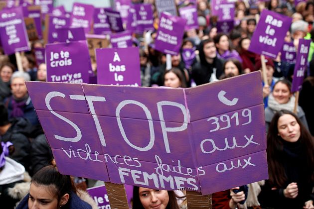 Protesters in France condemn violence against women Protesters in France condemn violence against women
