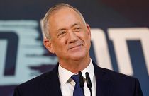 بيني غانتس رئيس حزب أزرق أبيض الإسرائيلي خلال كلمته التي دعا فيها إلى تشكيل حكومة وحدة مع الليكود. 23/11/2019