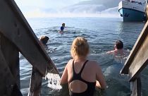 Hardy Russians take the plunge in icy Lake Baikal
