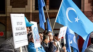 Uygur Türkleri Hollanda'da Çin'i protesto etti