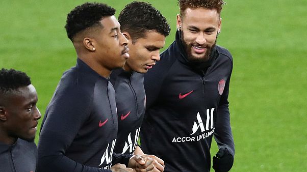 Presnel Kimpembe, THiago Silva et Neymar Presnel Kimpembe, THiago Silva et Neymar