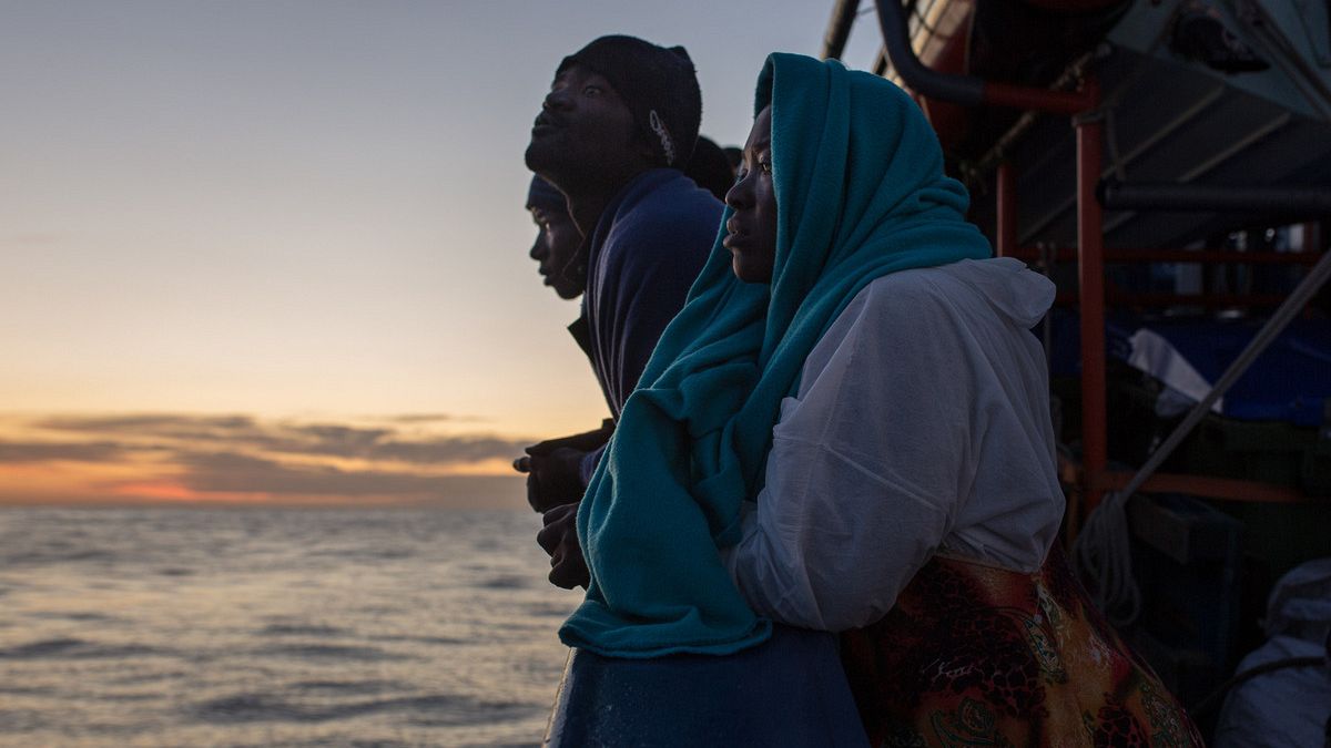 Migranten an Bord der Aita Mari