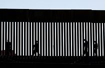 Border Patrol agents patrol the San Ysidro border crossing after the border between Mexico and the U.S. was closed in the San Ysidro neighborhood of San Diego