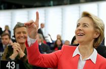  La présidente élue de la Commision Ursula von der Leyen devant les députés européens à Strasbourg, le 27 novembre 2019