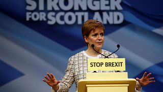 Scotland's First Minister and National Party (SNP) leader Nicola Sturgeon speaks during the party's manifesto launch in Glasgow, Britain, November 27, 2019. 