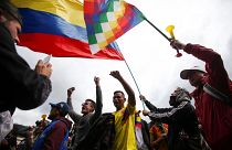 Ambiente festivo en la segunda jornada de paro nacional en Colombia