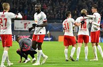 RB Leipzig celebra apuramento após conseguir empate nos descontos