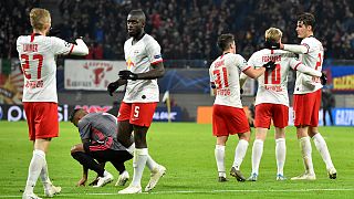 RB Leipzig celebra apuramento após conseguir empate nos descontos