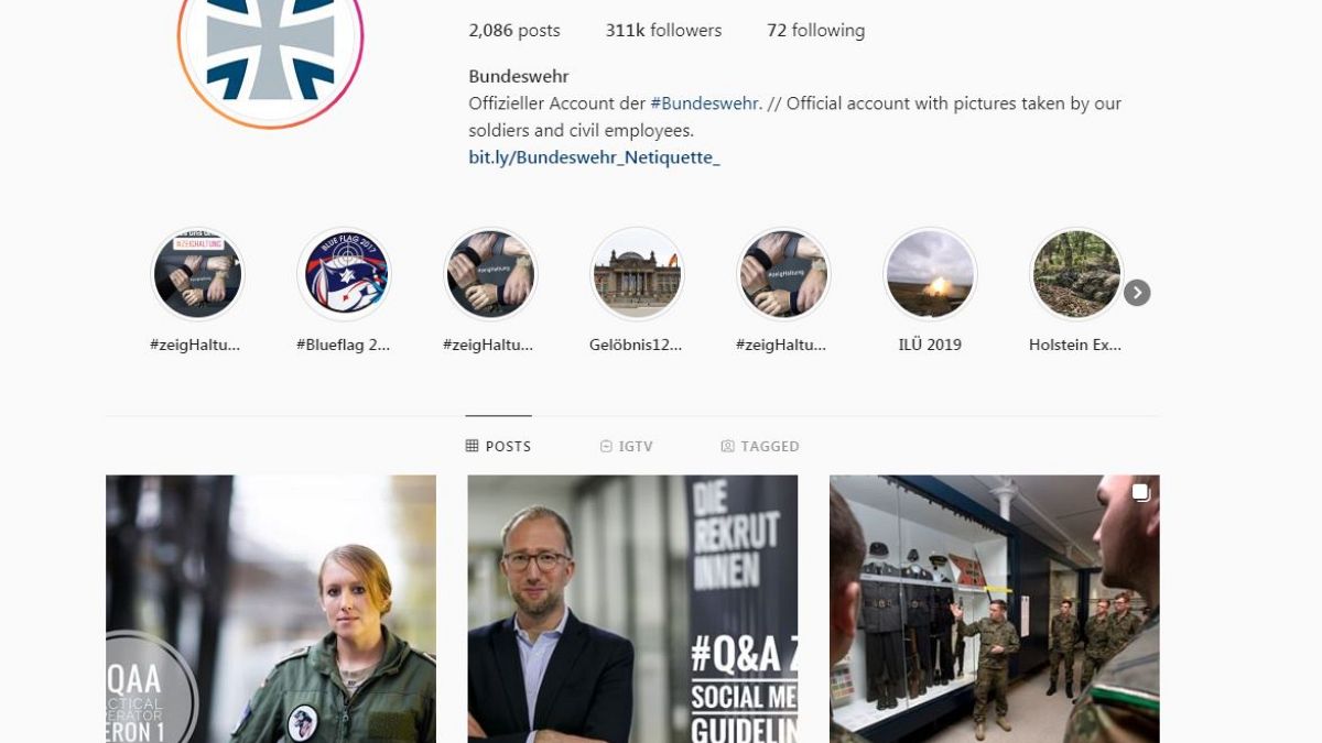 Screengrab from Bundeswehr Instagram feed 