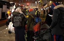Refugees were lining at dawn to embark into buses as their campsite in northern Paris was being evacuated on Thursday, November 28th