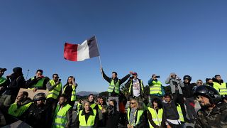 Fransa'da Sarı Yelekliler eylemlerinden bir kare, 17 Kasım 2018