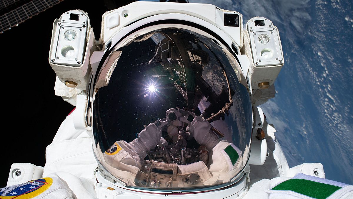 ESA astronaut Luca Parmitano took a "space-selfie" this month