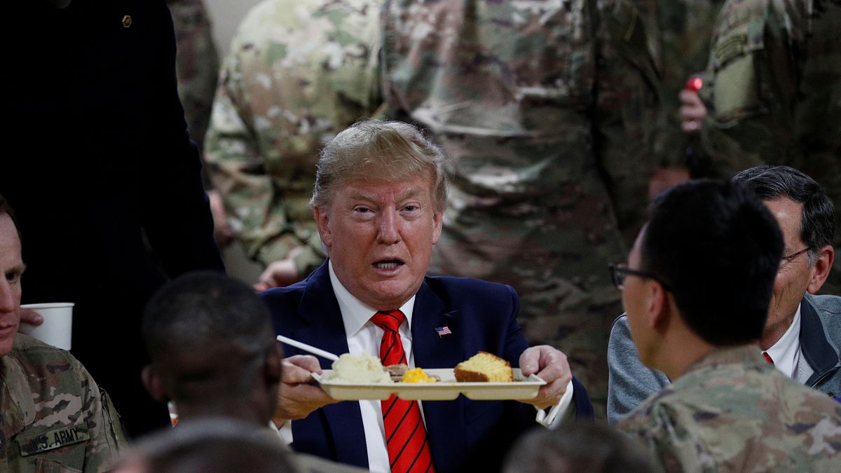 Trump had a Thanksgiving meal with troops at the Bagram air base in Aghanistan