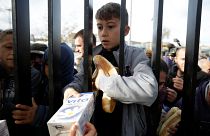 Residents crowd aid centre for food after deadly Albania quake