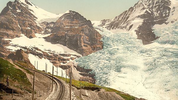 The Eiger, Guggi and Giesen Glaciers are pictured near the Jungfrau between 1890 and 1900 in Wengen, Switzerland The Eiger, Guggi and Giesen Glaciers are pictured near the Jungfrau between 1890 and 1900 in Wengen, Switzerland