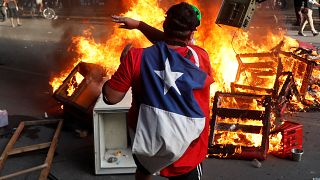 Protests in Santiago, Chile where the COP25 was supposed to have taken place