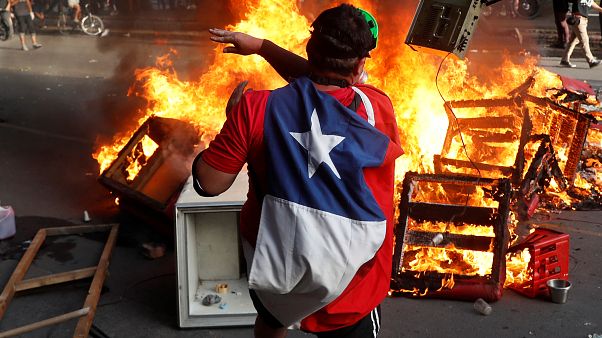 Protests in Santiago, Chile where the COP25 was supposed to have taken place Protests in Santiago, Chile where the COP25 was supposed to have taken place