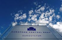 Sign of the European Central Bank (ECB) is seen ahead of a news conference on the outcome of the Governing Council meeting, outside the ECB headquarters in Frankfurt