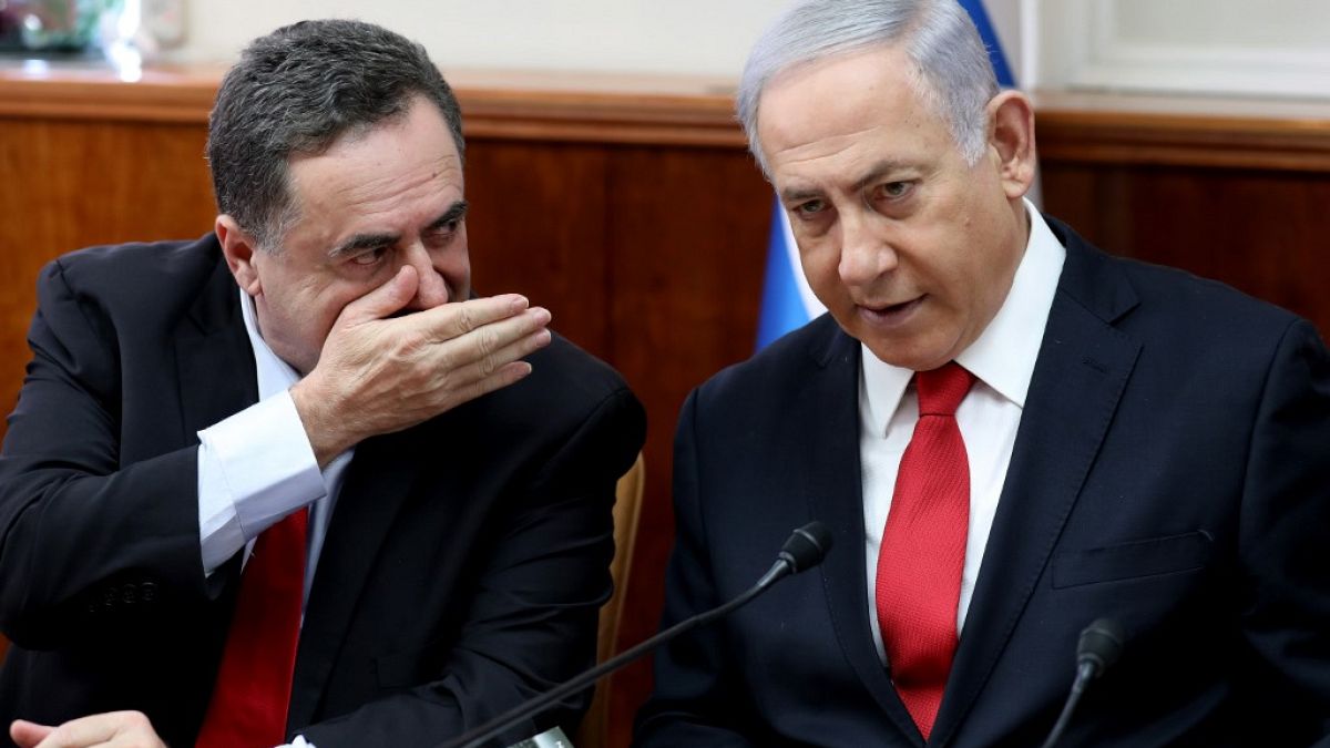 İsrail Dışişleri Bakanı Israel Katz, Başbakan Binyamin Netenyahu ile birlikte