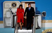 President Donald Trump and First Lady Melania arrived at London Stansted airport.