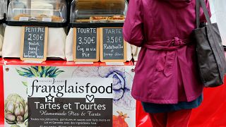 A market in Eymet, France, home to some 300 Britons among the 2,600 population, November 2017. Nearly 80% of Britons living in other EU countries are of working age.