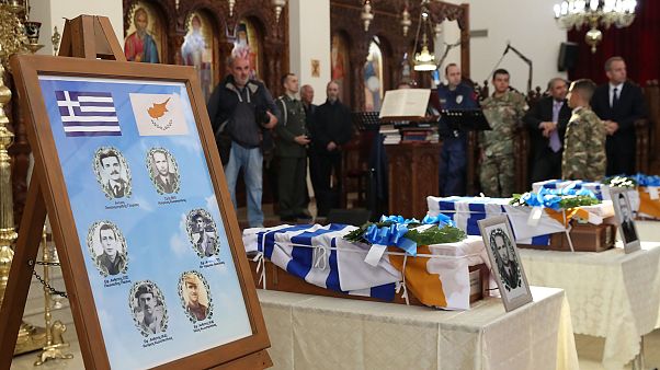 Τελετή παράδοσης λειψάνων Ελλαδιτών πεσόντων της τουρκικής εισβολής, στον Ιερό Ναό της του Θεού Σοφίας. Τελετή παράδοσης λειψάνων Ελλαδιτών πεσόντων της τουρκικής εισβολής, στον Ιερό Ναό της του Θεού Σοφίας.