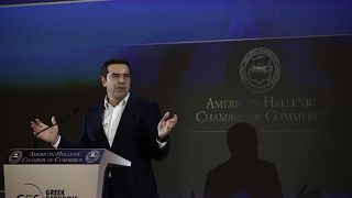 Ο πρόεδρος του ΣΥΡΙΖΑ, Αλέξης Τσίπρας, μιλάει στο 30o Annual Greek Economic Summit που διοργάνωσε το Ελληνο-Αμερικανικό Εμπορικό Επιμελητήριο