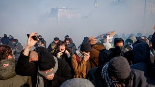 Tear gas, flares, clashes and splashes: France's strike in pictures 