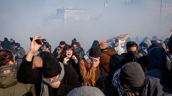 Tear gas, flares, clashes and splashes: France's strike in pictures Tear gas, flares, clashes and splashes: France's strike in pictures