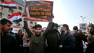 تجمع هواداران شبه‌نظامیان تحت حمایت ایران در میدان تحریر بغداد