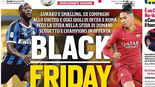 Roma ve Inter'den 'Black Friday' manşeti sebebiyle Corriere dello Sport'a yaptırım Roma ve Inter'den 'Black Friday' manşeti sebebiyle Corriere dello Sport'a yaptırım