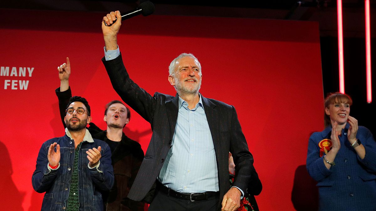 Britain's opposition Labour Party leader Jeremy Corbyn during a general election campaign rally in Birmingham, UK December 5, 2019.