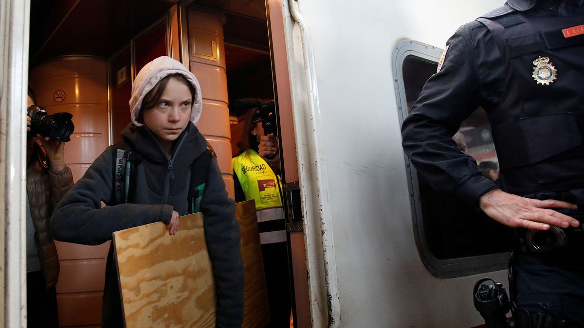 Climate change activist Greta Thunberg is pictured as she arrives in Madrid, Spain, December 6, 2019.