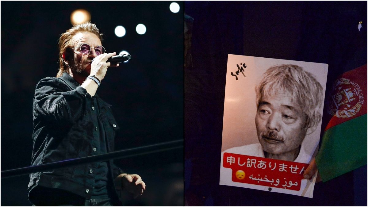 U2 Saitama Arena'da şarkılarını Tetsu Nakamura için söyledi - AFP
