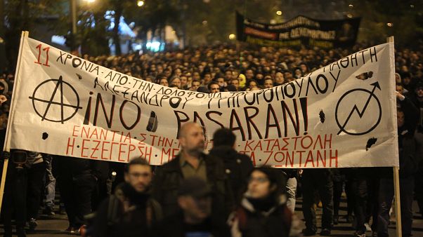 Πορεία μνήμης στους κεντρικούς δρόμους της Αθήνας, για τα 11 χρόνια από τη δολοφονία του Αλέξη Γρηγορόπουλου Πορεία μνήμης στους κεντρικούς δρόμους της Αθήνας, για τα 11 χρόνια από τη δολοφονία του Αλέξη Γρηγορόπουλου