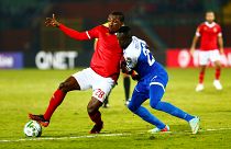 صورة من مبارة الأهلي المصري والهلال السوداني