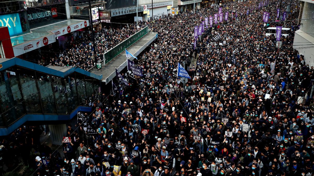 برگزاری بزرگترین تظاهرات پس از انتخابات محلی در هنگ کنگ 