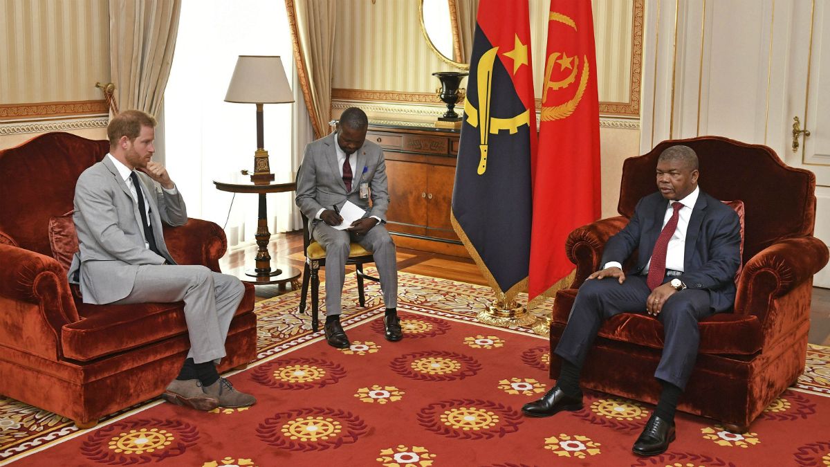 Príncipe Harry, de Inglaterra, na recente visita ao Presidente de Angola