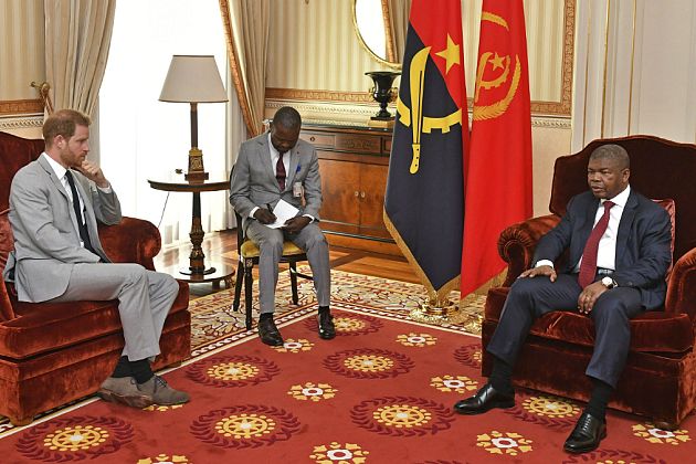 Príncipe Harry, de Inglaterra, na recente visita ao Presidente de Angola