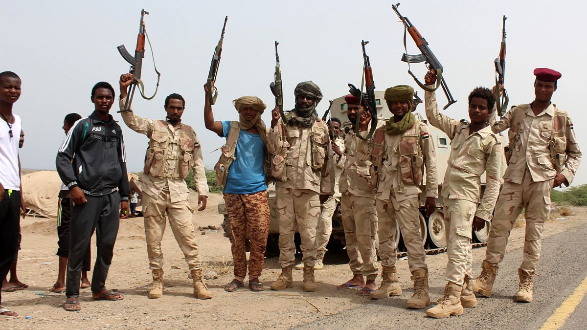 عدد من الجنود السودانيين يحاربون في اليمن في صفوف التحالف العربي بقيادة السعودية ضد الحوثيين. 22/06/2018