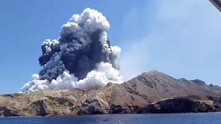 Yeni Zelanda'da faaliyete geçen yanardağın patlama anları görüntülendi