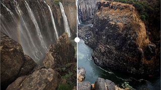 Victoria Falls runs dry: See how the worst drought in a century is hitting the tourist attraction