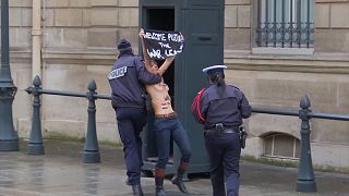 Femen встретили Путина в Париже