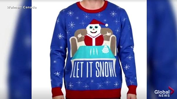 Koksnase Weihnachtsmann: Für diesen Pullover hat sich Walmart Kanada nun entschuldigt Koksnase Weihnachtsmann: Für diesen Pullover hat sich Walmart Kanada nun entschuldigt