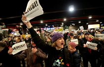 Demonstrators during a protest rally demanding the resignation of Czech Prime Minister Andrej Babis, in Prague, Czech Republic, December 10, 2019.