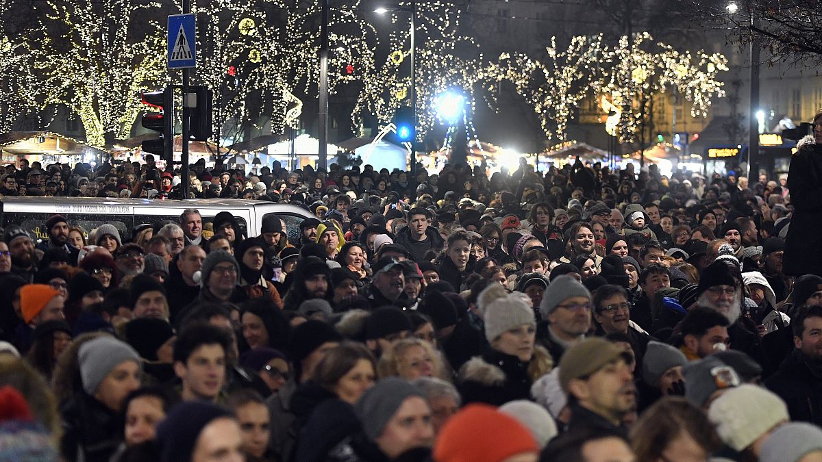 Tüntetés a kulturális törvénycsomag ellen 2019- december 9-én Budapesten