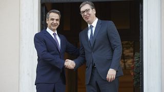 Ο πρωθυπουργός Κυριάκος Μητσοτάκης υποδέχεται τον Πρόεδρο της Σερβίας, Aleksandar Vucic