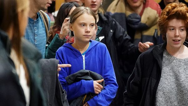 Climate change activist Greta Thunberg leaves after a meeting at Complutense University, as COP25 climate summit is held in Madrid, Spain, December 8, 2019. Climate change activist Greta Thunberg leaves after a meeting at Complutense University, as COP25 climate summit is held in Madrid, Spain, December 8, 2019.