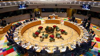 A general view shows European Union leaders during the second day of the EU summit in Brussels, Belgium December 13, 2019.